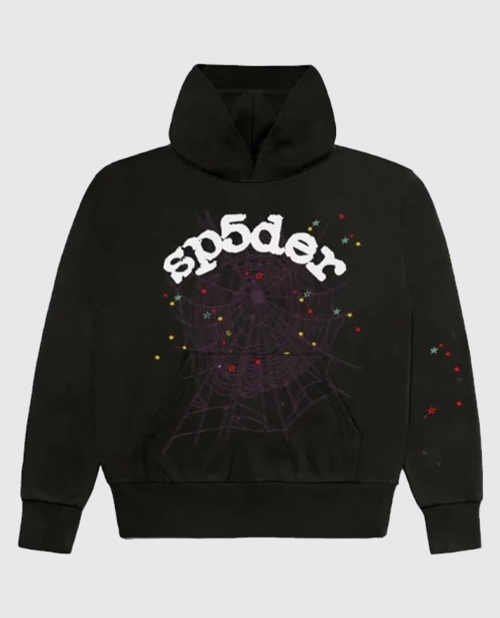 SP5DER Web Suit Black Hoodie