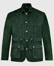 Safari Forest Suede Leather Blazer For Men