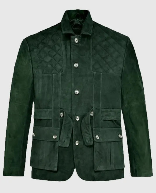 Safari Forest Suede Leather Blazer For Men
