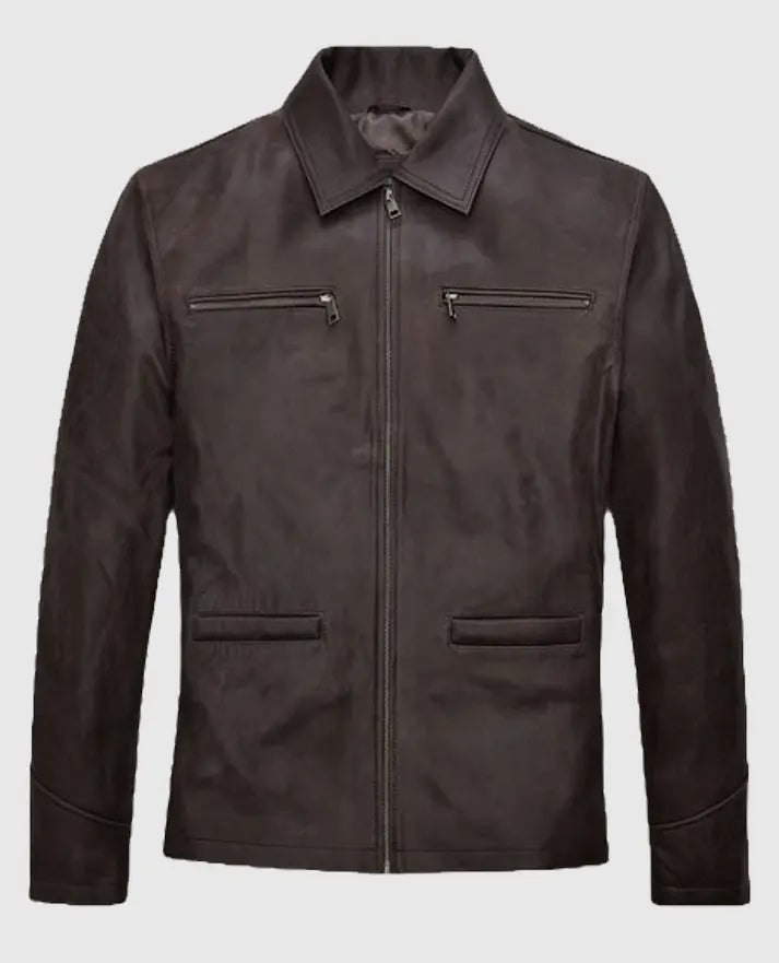 Sam Worthington Brown Leather Jacket