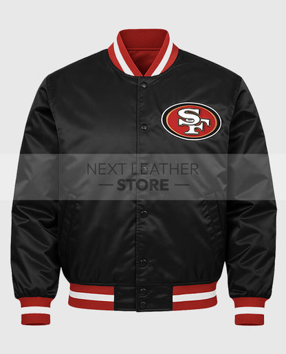 San Francisco 49ers Black Satin Jacket