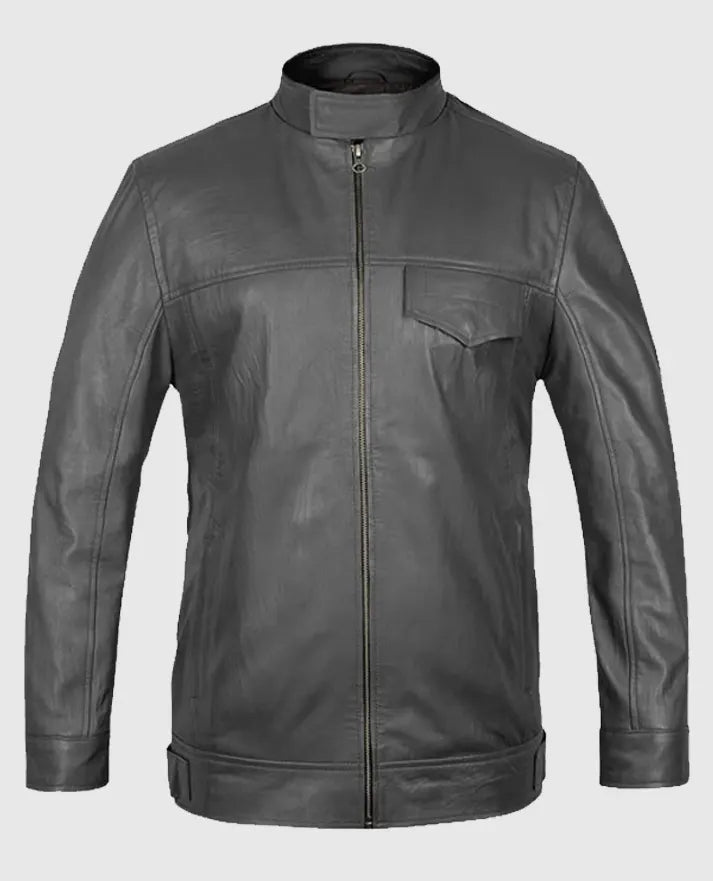 Shia Labeouf Transformers 3 Gray Leather Jacket