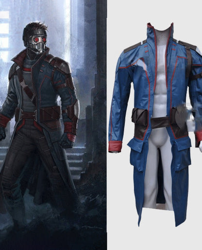 Star Lord Guardians of the Galaxy Blue Leather Coat