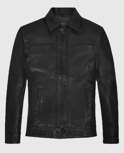 Steve Burton General Hospital Black Leather Jacket