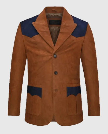 Suede Western Leather Blazer For Men