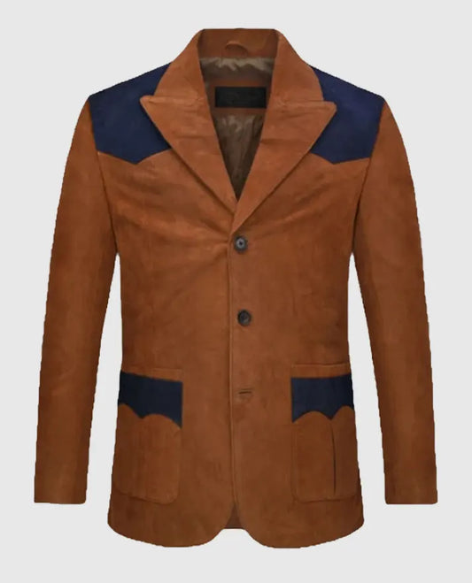 Suede Western Leather Blazer For Men