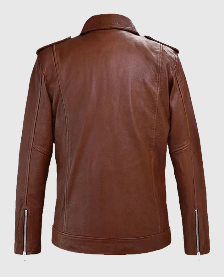 Tan Beast Biker Leather Jacket