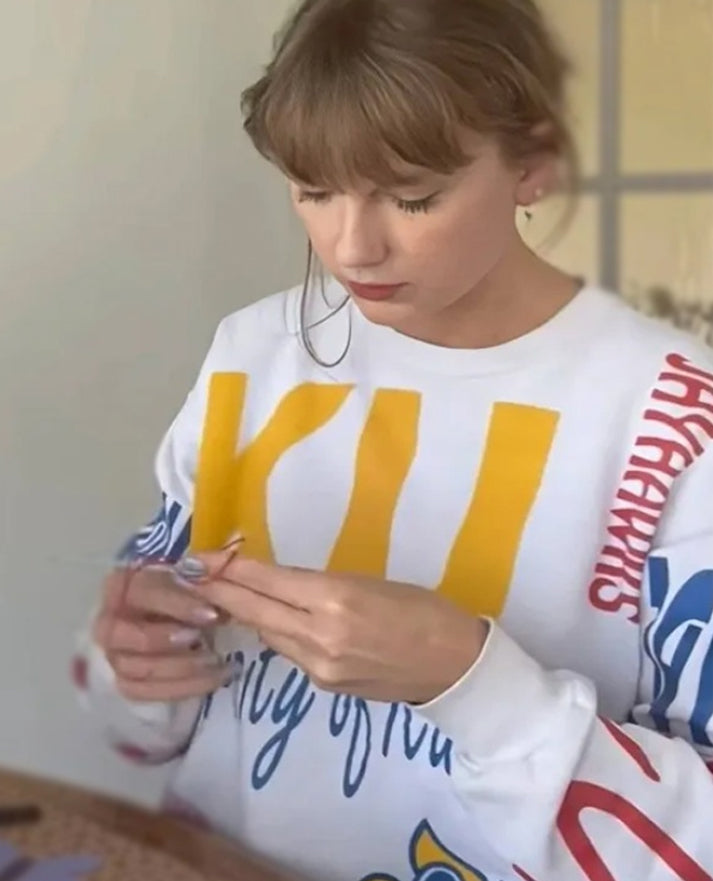 Taylor Swift University of Kansas White Sweatshirt