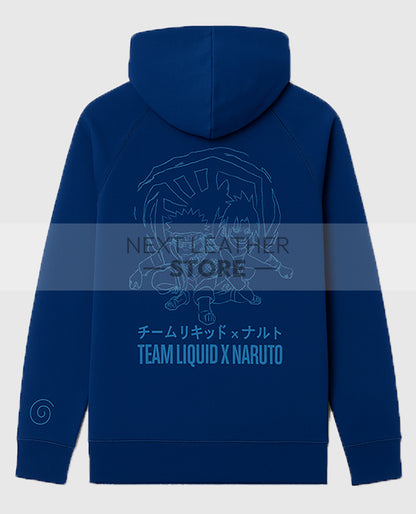 Team Liquid X Naruto 20Y Frayed Pullover Friendship Blue Hoodie