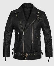 Terminator 2 Arnold Schwarzenegger Black Leather Jacket