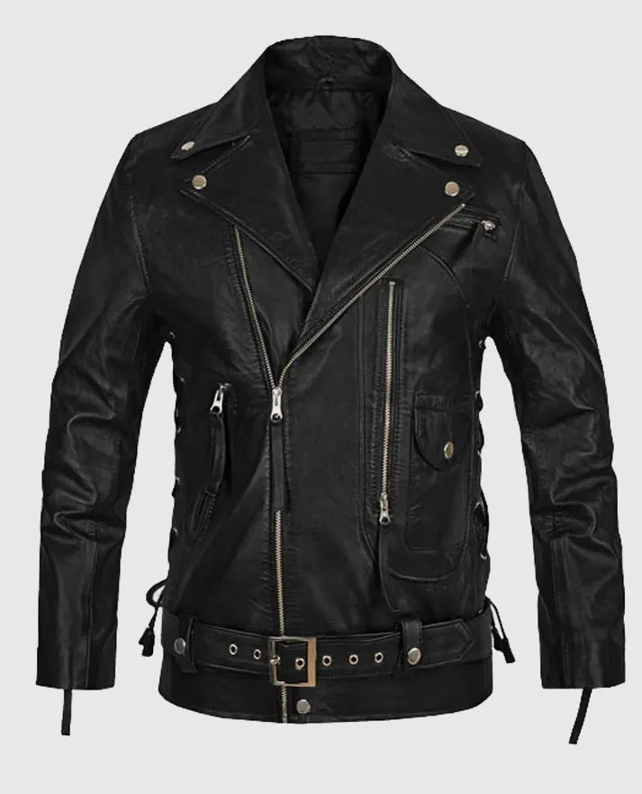 Terminator 2 Arnold Schwarzenegger Black Leather Jacket