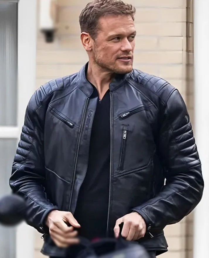 The Couple Next Door 2023 Sam Heughan Leather Jacket