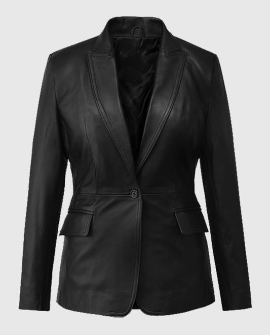 The Winter Soldier Scarlett Johansson Black Leather Blazer