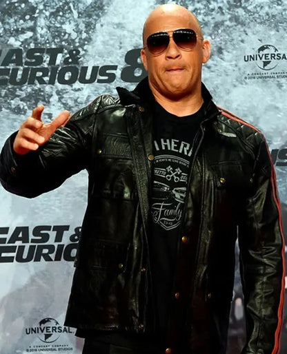 Vin Diesel Black Leather Jacket