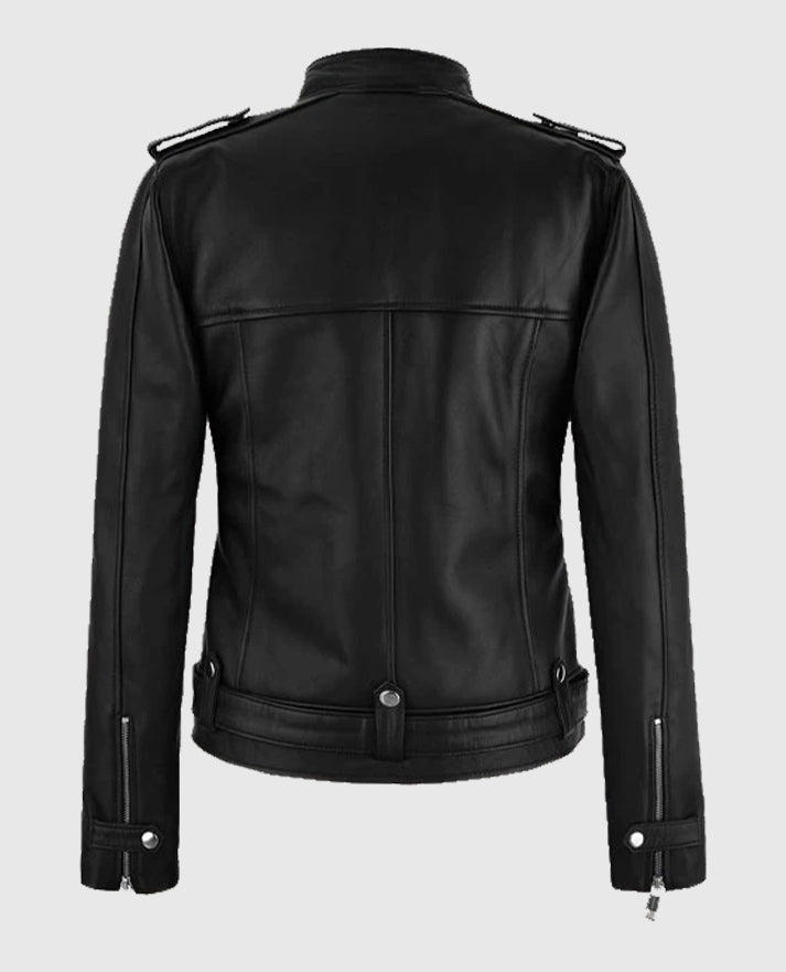 Women's Chic Rider Black Leather Jacket