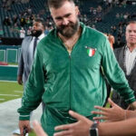 Jason Kelce Italia Green velour tracksuit