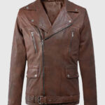Men's Dauntless Spanish Brown Biker Leather Jacket