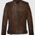 Falcon Spanish Brown Rider Leather Jacket For Men