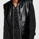 Men's Casual Black Leather Vest
