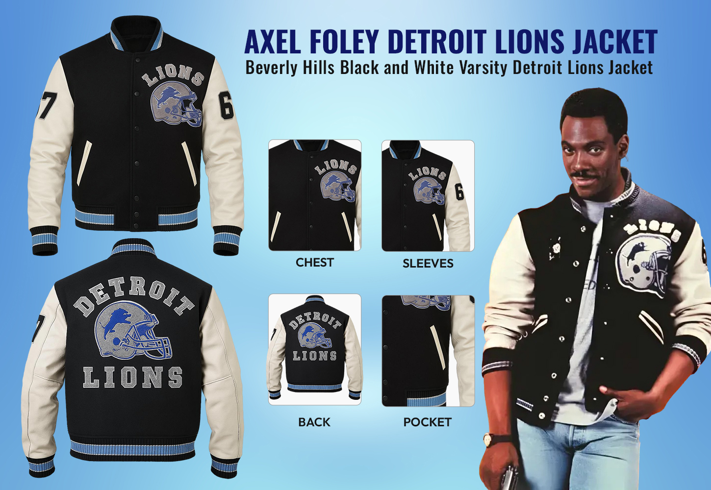 Axel Foley Detroit Lions Jacket