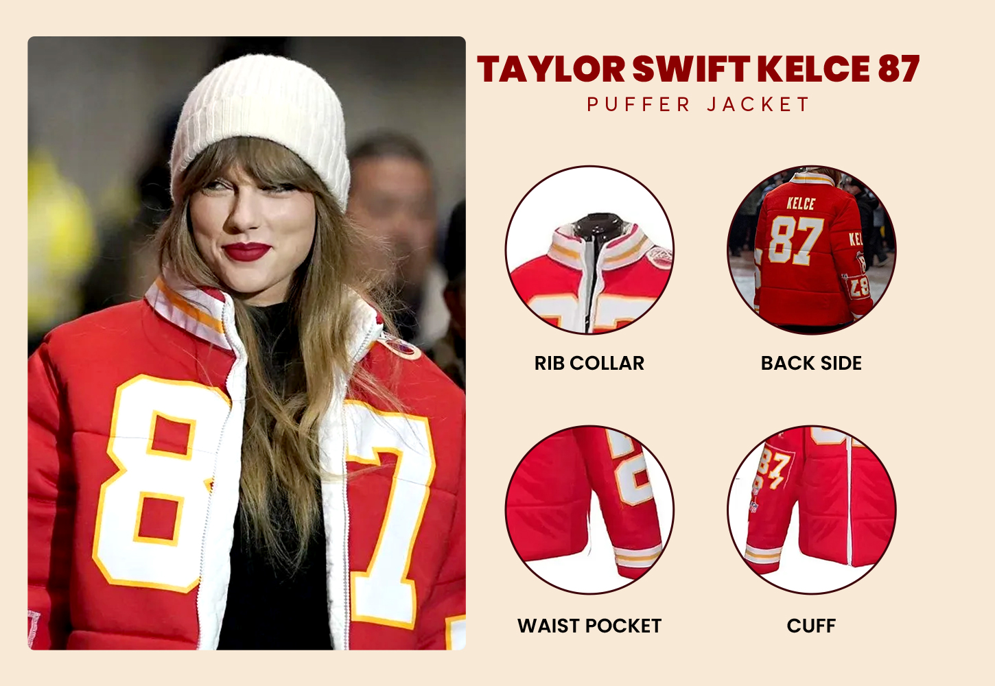 Taylor Swift Kelce 87 Puffer Jacket